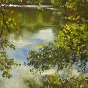 L'étang des Bruyères - Pastel sec